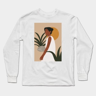 Botanical Woman - Abstract Boho Long Sleeve T-Shirt